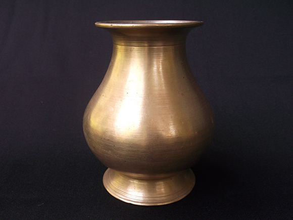 Antique Brass Drinking Pot. Size: Height 5”, Width at Bottom 3.2” Diameter, Width at the Belly 4.5” Diameter and Width at the Mouth 3.0” Diameter.
