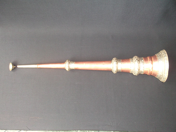 Tibetan Buddhist Prayer  Trumpet -Air blowing cup shown separately from the trumpet