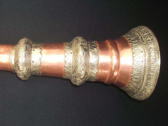 Buddhist Prayer  Trumpet-3 trims decorated with silver sheet.