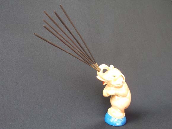 Elephant with incense sticks