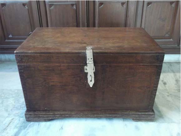 Vintage Burma Teak Wood Trunk Box