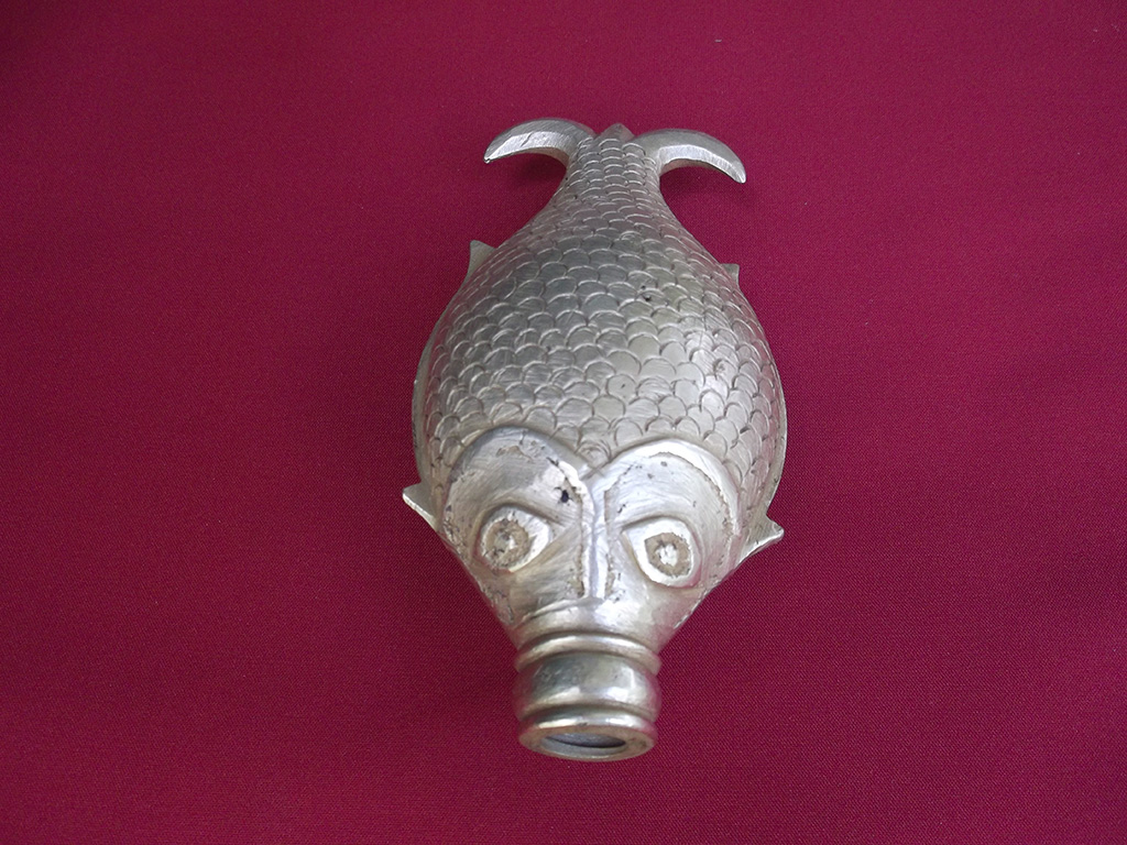 Fish shaped Bharani shown with fish mouth opened