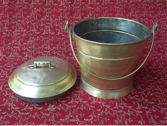 Antique Brass Sweets Carrier-carrier and lid shown separately