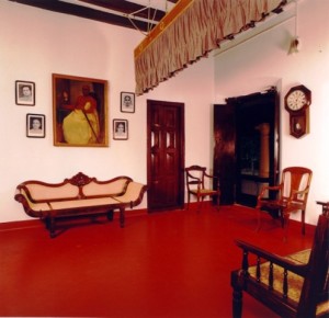 Picture showing the Pankha hanging from the roof of the room with ropes and pulleys in a vintage house