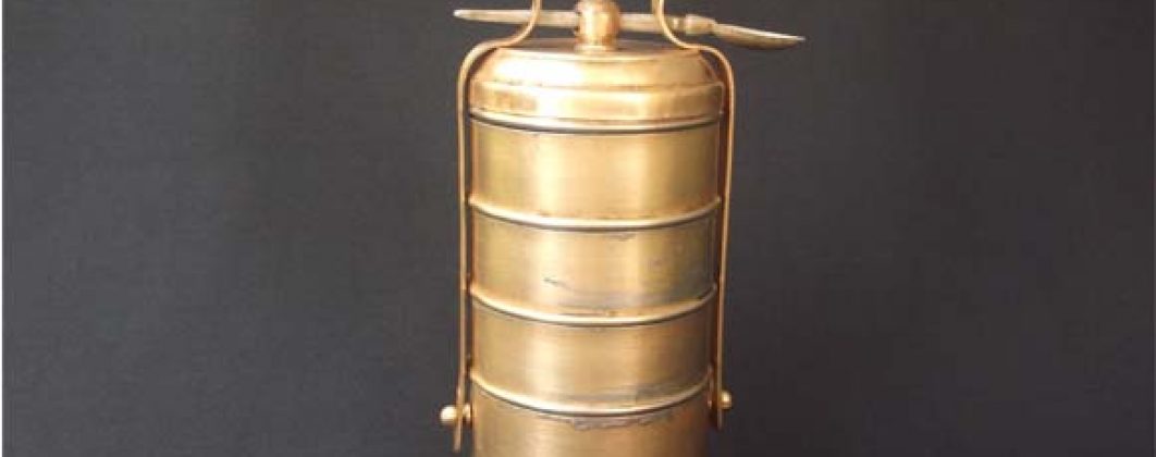 Vintage Brass 5-Tier Tiffin box carrier