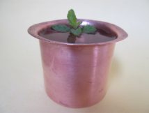 Antique copper tumbler, Tulasi leaves enhance the benefits of water in copper vessel