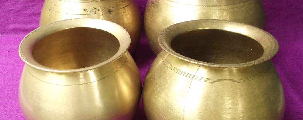 Beautiful Antique Brass Rice Cooking Pots