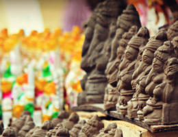 Clay Ganesh Idols in the market. Photo credit:Arvind Ramachander